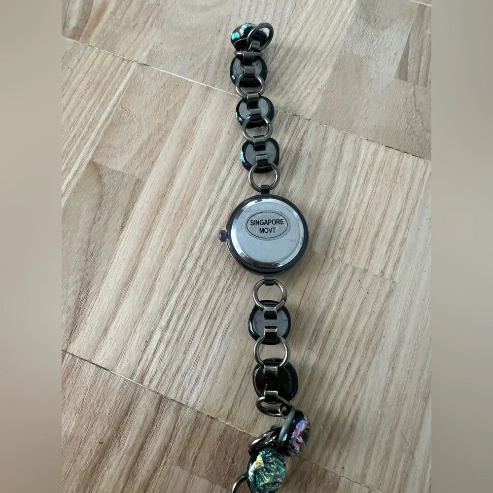 Geneva ladies dichroic glass bracelet watch NEW BATTERY